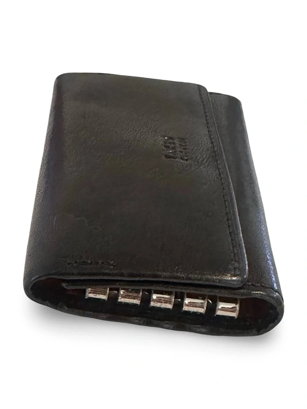 Takeo Japan Black Leather Key & Card Organizer